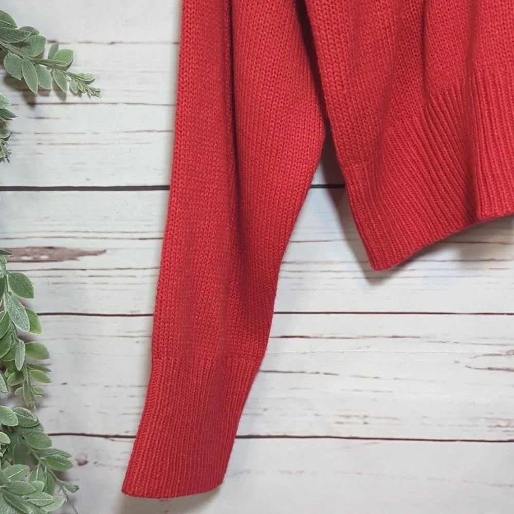 Red Sweater Atlanta and White‎ Oversized Romantic Slouchy Women's Sweater 2X